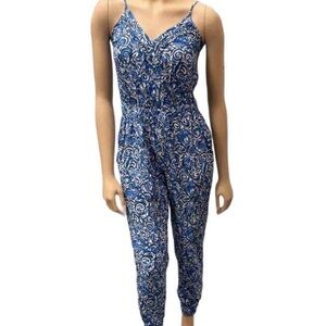 Lilly Pulitzer Melba Jumpsuit One Piece Chasing Tail Indigo Blue Fish Print S